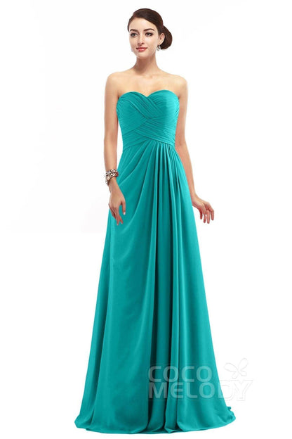 Sheath Floor Length Chiffon Bridesmaid Dress COZF1401D