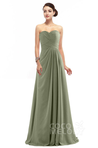 Sheath Floor Length Chiffon Bridesmaid Dress COZF1401D