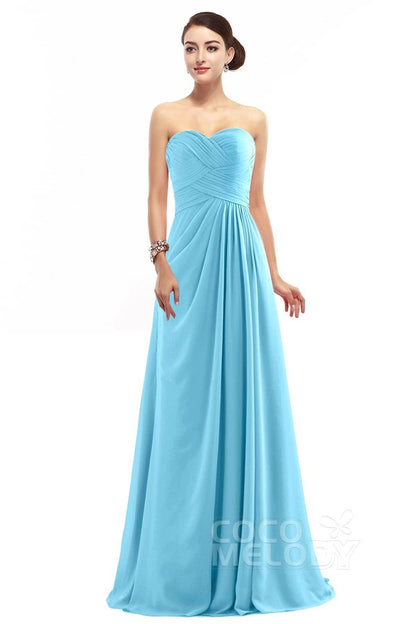 Sheath Floor Length Chiffon Bridesmaid Dress COZF1401D