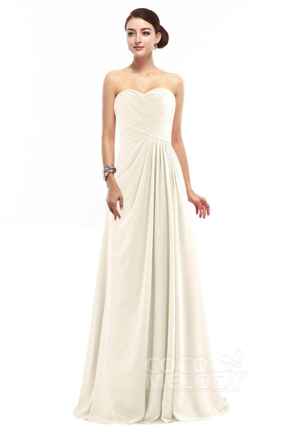 Sheath Floor Length Chiffon Bridesmaid Dress COZF1401D