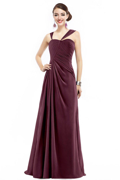 Sheath Floor Length Chiffon Bridesmaid Dress COZF1401F