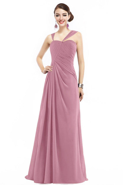 Sheath Floor Length Chiffon Bridesmaid Dress COZF1401F