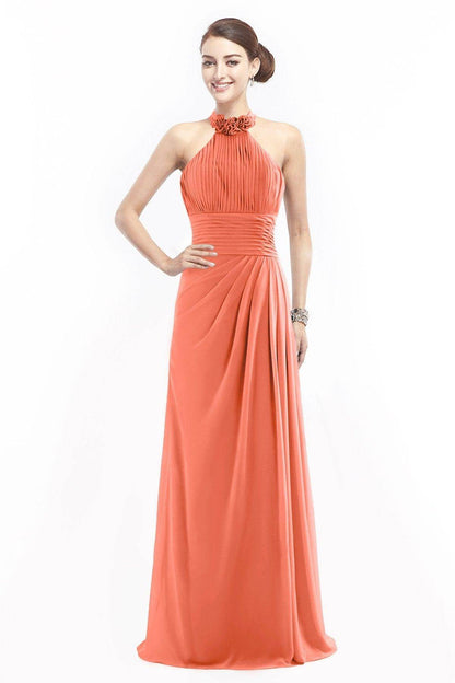 Sheath Floor Length Chiffon Bridesmaid Dress COZF14020