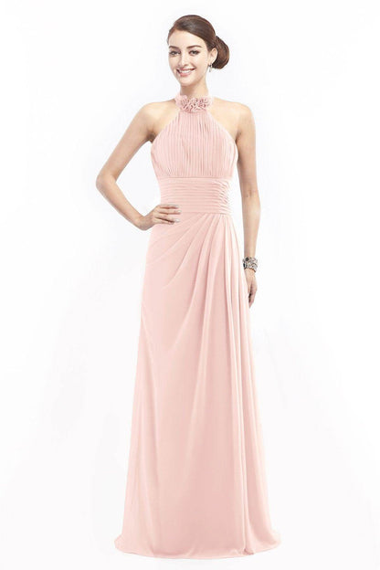 Sheath Floor Length Chiffon Bridesmaid Dress COZF14020