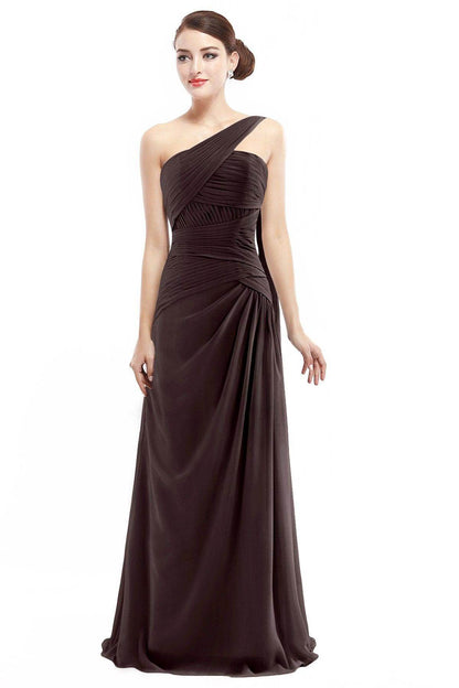 Sheath Floor Length Chiffon Bridesmaid Dress COZF14021