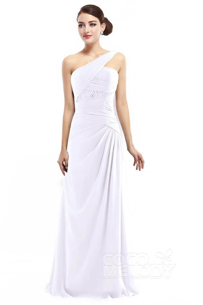 Sheath Floor Length Chiffon Bridesmaid Dress COZF14021