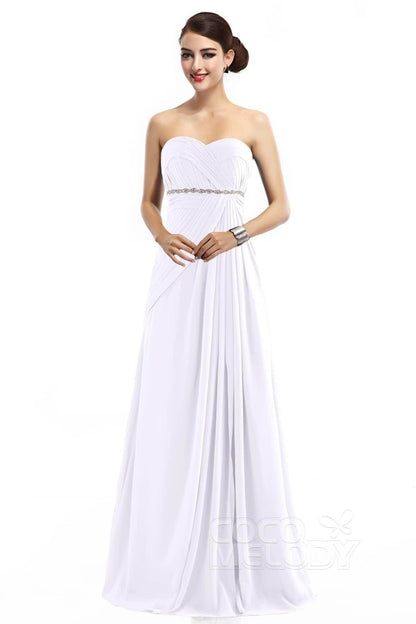 Sheath Floor Length Chiffon Bridesmaid Dress COZF14022