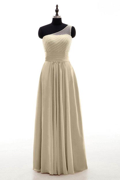 Sheath Floor Length Chiffon Bridesmaid Dress COZF1409A