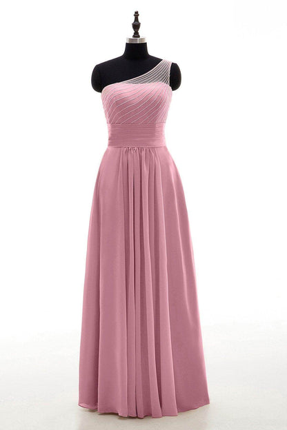 Sheath Floor Length Chiffon Bridesmaid Dress COZF1409A