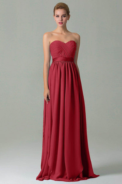 Sheath Floor Length Chiffon Bridesmaid Dress COZF140A1