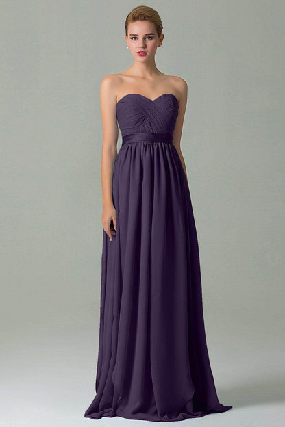 Sheath Floor Length Chiffon Bridesmaid Dress COZF140A1