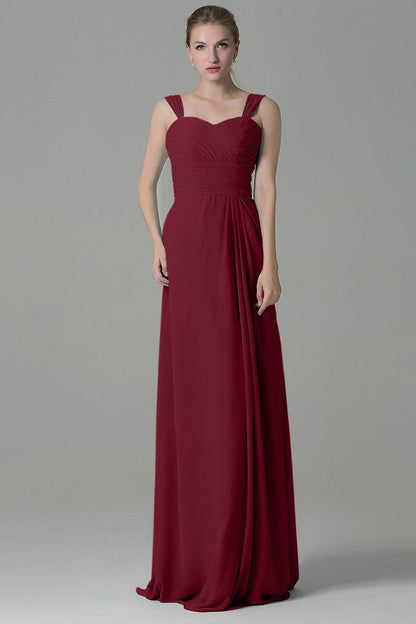 Sheath Floor Length Chiffon Bridesmaid Dress COZF1500D