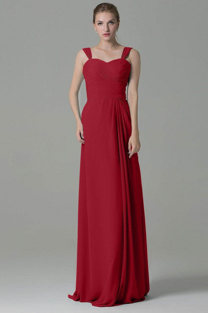 Sheath Floor Length Chiffon Bridesmaid Dress COZF1500D