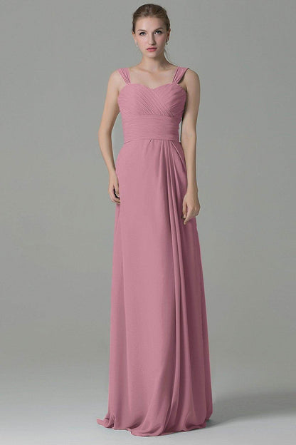 Sheath Floor Length Chiffon Bridesmaid Dress COZF1500D