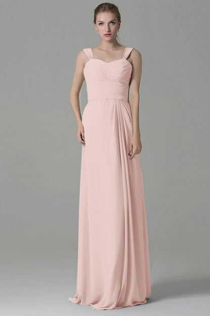 Sheath Floor Length Chiffon Bridesmaid Dress COZF1500D