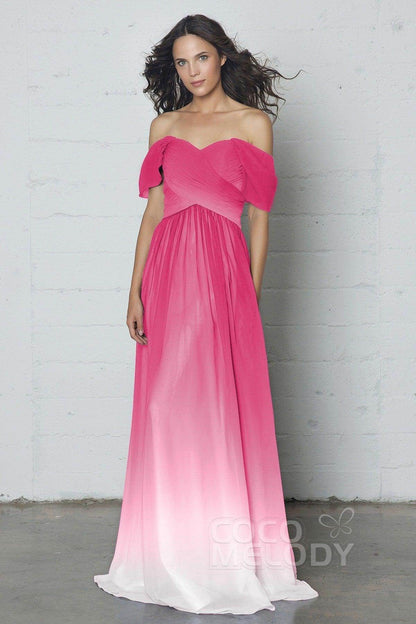 Sheath-Column Floor Length Ombre Chiffon Dress COZF17015