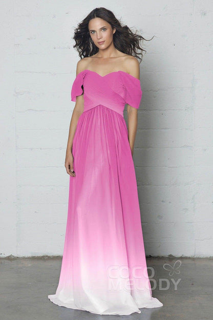 Sheath-Column Floor Length Ombre Chiffon Dress COZF17015