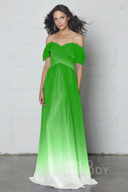 Sheath-Column Floor Length Ombre Chiffon Dress COZF17015