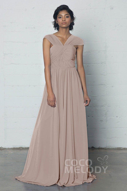 Sheath-Column Floor Length Knitted Fabric Dress COZF17017