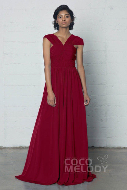 Sheath-Column Floor Length Knitted Fabric Dress COZF17017