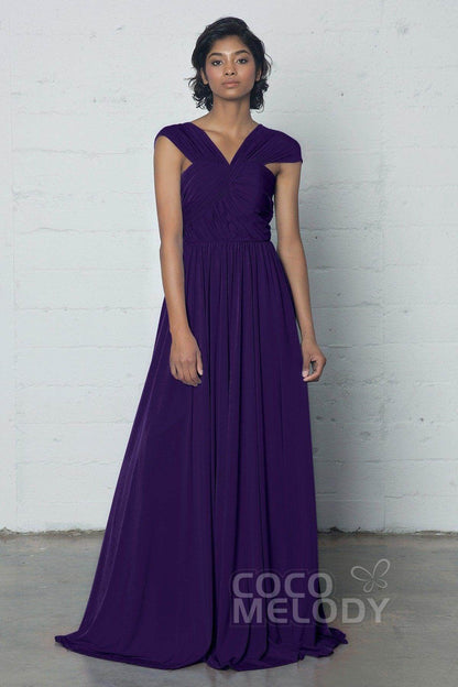 Sheath-Column Floor Length Knitted Fabric Dress COZF17017