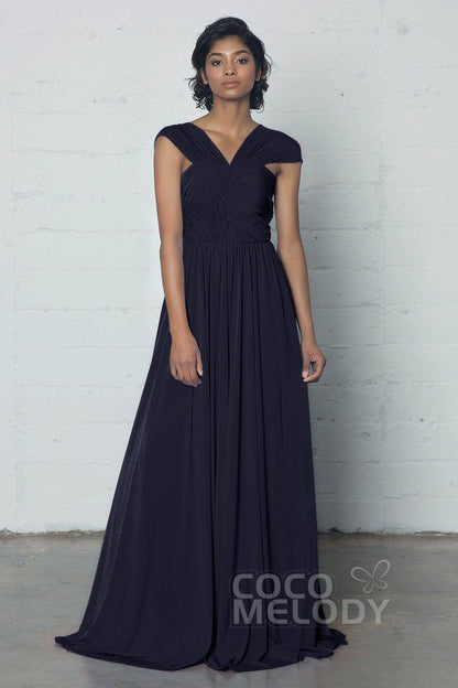 Sheath-Column Floor Length Knitted Fabric Dress COZF17017