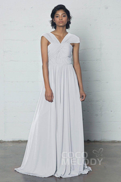 Sheath-Column Floor Length Knitted Fabric Dress COZF17017