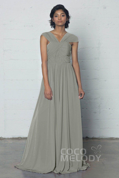 Sheath-Column Floor Length Knitted Fabric Dress COZF17017