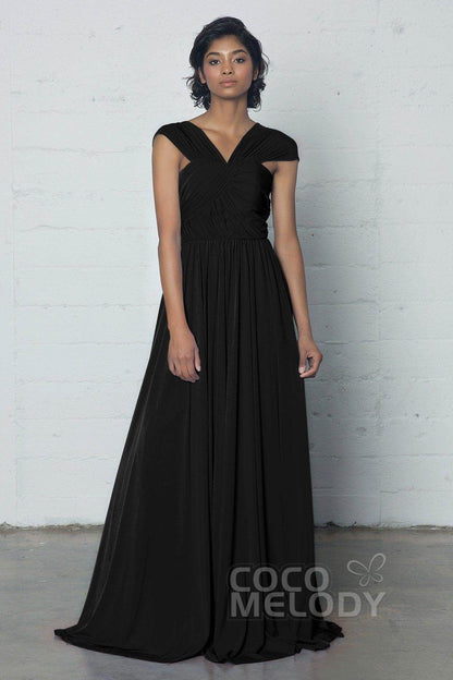 Sheath-Column Floor Length Knitted Fabric Dress COZF17017