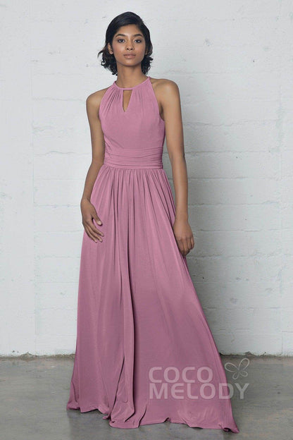 Sheath-Column Floor Length Knitted Fabric Dress COZF17019