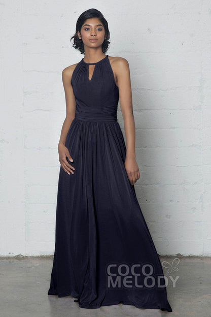 Sheath-Column Floor Length Knitted Fabric Dress COZF17019