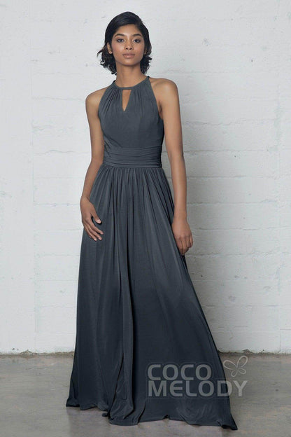 Sheath-Column Floor Length Knitted Fabric Dress COZF17019