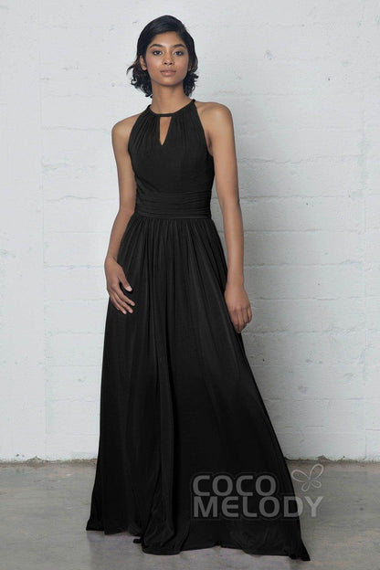 Sheath-Column Floor Length Knitted Fabric Dress COZF17019
