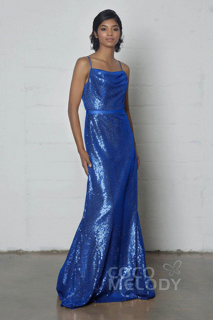 Sheath-Column Floor Length Sequined Dress COZF17023