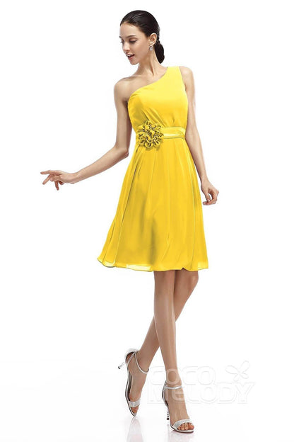 A-Line Knee Length Chiffon Bridesmaid Dresses COZK1400D