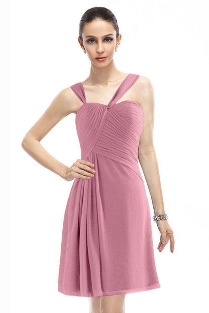 A-Line Knee Length Chiffon Bridesmaid Dress COZK1401A