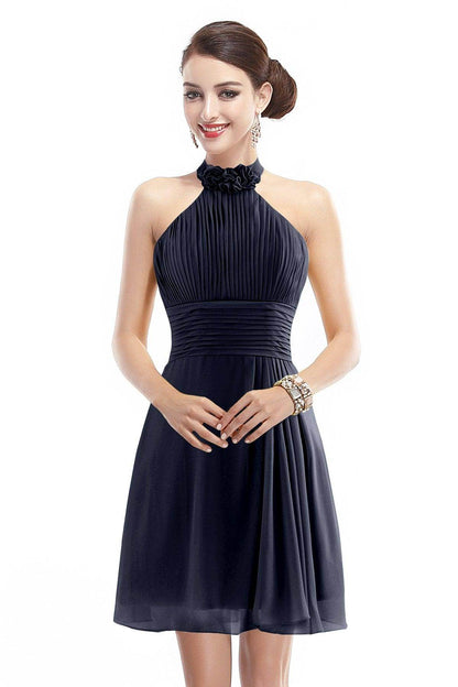 A-Line Short-Mini Chiffon Bridesmaid Dress COZK1401B