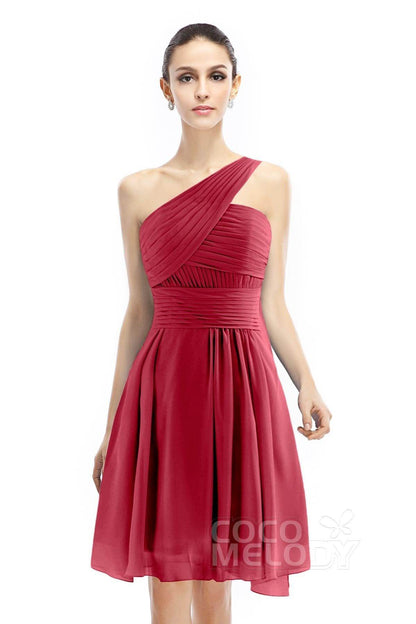 A-Line Knee Length Chiffon Bridesmaid Dress COZK1401C