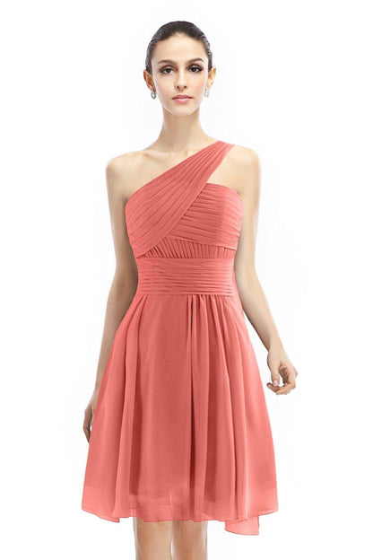 A-Line Knee Length Chiffon Bridesmaid Dress COZK1401C