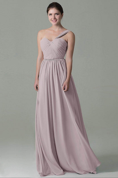 Sheath Floor Length Chiffon Bridesmaid Dress COZK15009