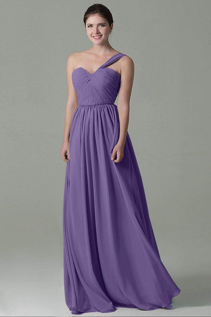 Sheath Floor Length Chiffon Bridesmaid Dress COZK15009
