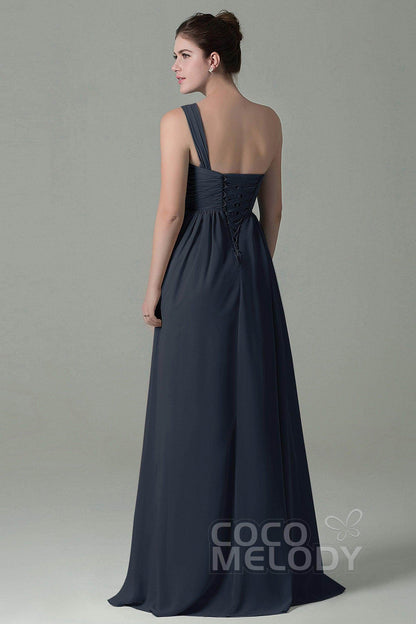 Sheath Floor Length Chiffon Bridesmaid Dress COZK15009