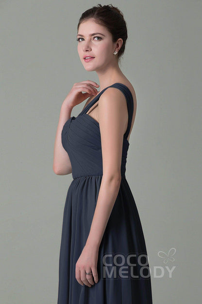 Sheath Floor Length Chiffon Bridesmaid Dress COZK15009