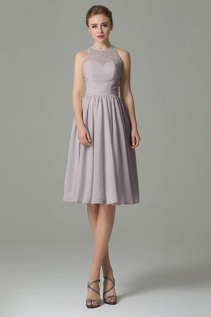 A-Line Knee Length Lace Short Bridesmaid Dress COZK16003