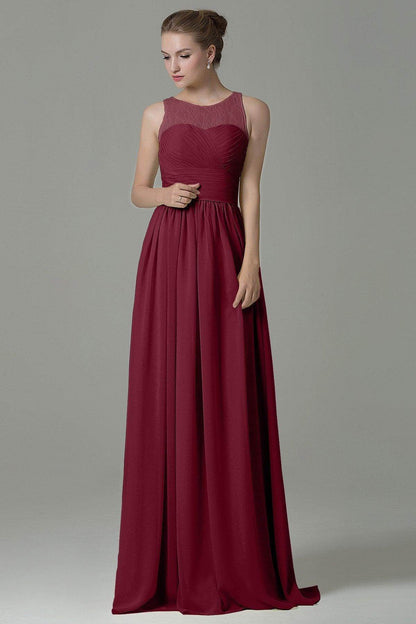 Sheath Floor Length Lace/Chiffon Bridesmaid Dress COZK16005