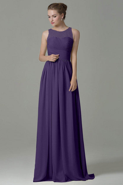 Sheath Floor Length Lace/Chiffon Bridesmaid Dress COZK16005