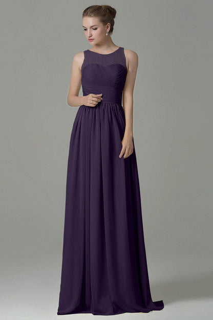 Sheath Floor Length Lace/Chiffon Bridesmaid Dress COZK16005