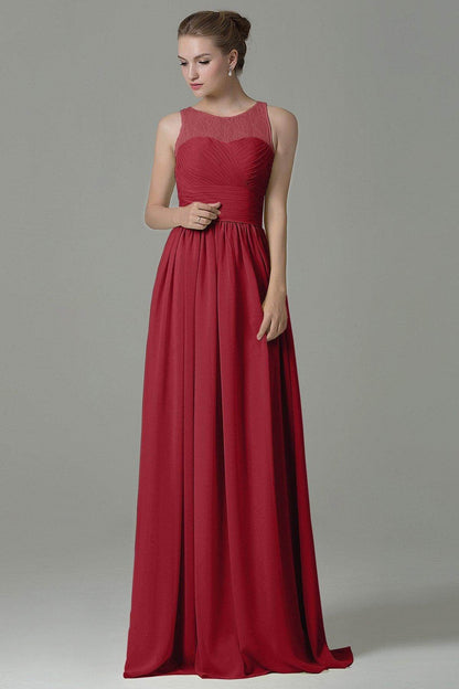 Sheath Floor Length Lace/Chiffon Bridesmaid Dress COZK16005
