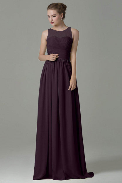 Sheath Floor Length Lace/Chiffon Bridesmaid Dress COZK16005