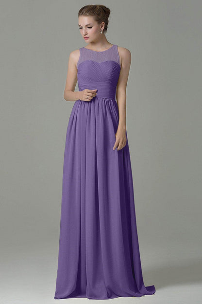 Sheath Floor Length Lace/Chiffon Bridesmaid Dress COZK16005